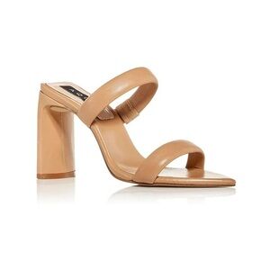 AQUA Strappy Women's Block Heel Sandals in Tan, size 7.5